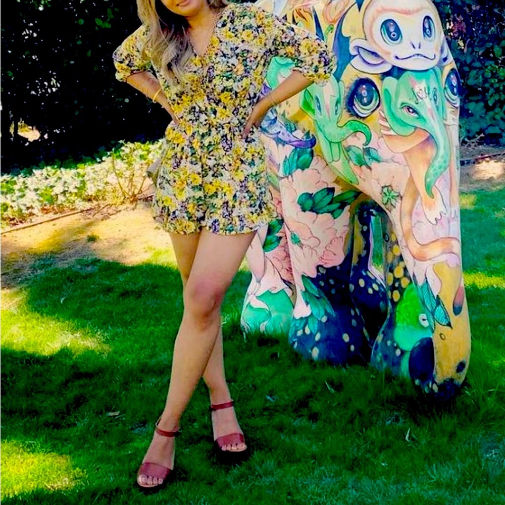 Yellow Floral Romper